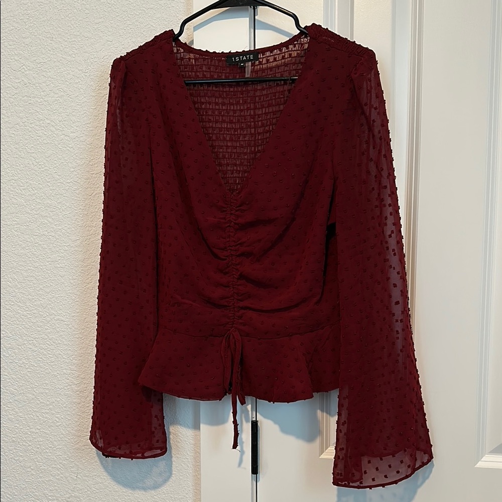 1 State Burgundy Blouse